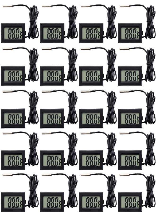 hiBCTR 20 Pieces of Digital LCD Thermometers, Temperature Digital LCD Refrigerator Thermometers, Water Temperature, with Probes, in Fahrenheit. - Image 1
